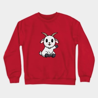 Cute Goat Smiling Crewneck Sweatshirt